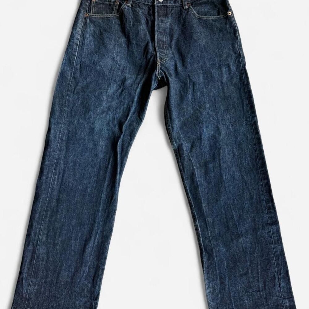 Y2K Levi's 501xx Jeans 35” slubby denim button fly dark wash